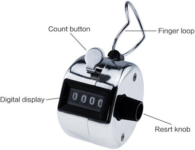 RHONNIUM Heavy Duty Hand-Held Tally Counter Tally Counter Analog Tally Counter(Silver Pack of 1)