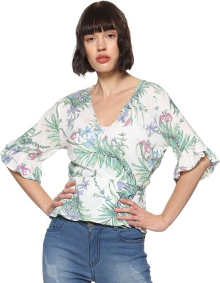 CAMPUS SUTRA Casual Flared Sleeve Printed Women Multicolor Top