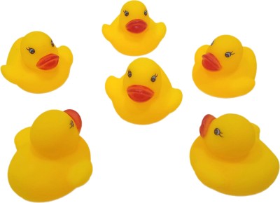 Miss & Chief Cute Baby Duck Bath Toy with squeeze sound- 6pcs Bath Toy  (Yellow)