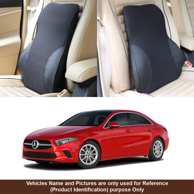 Oshotto Black Fabric Car Pillow Cushion for Mercedes Benz(Rectangular, Pack of 1)