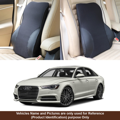 Oshotto Black Fabric Car Pillow Cushion for Audi(Rectangular, Pack of 1)
