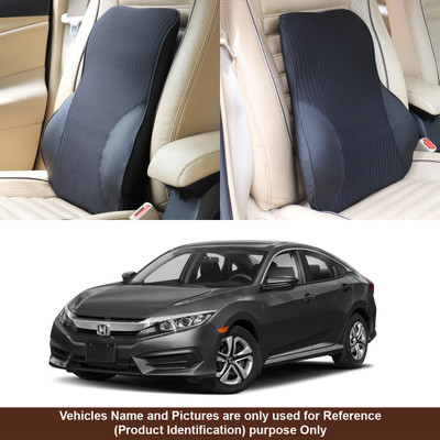 Oshotto Black Fabric Car Pillow Cushion for Honda(Rectangular, Pack of 1)