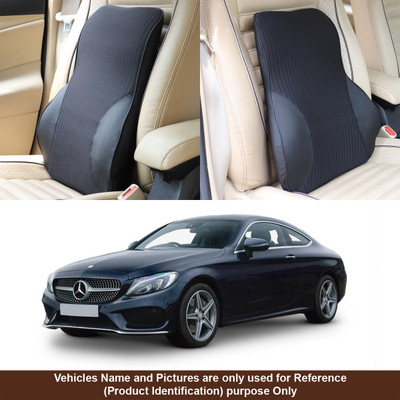 Oshotto Black Fabric Car Pillow Cushion for Mercedes Benz(Rectangular, Pack of 1)