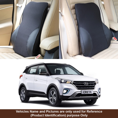 Oshotto Black Fabric Car Pillow Cushion for Hyundai(Rectangular, Pack of 1)