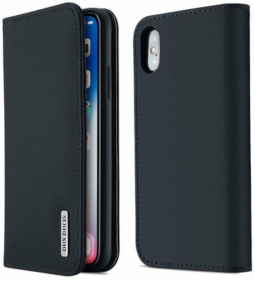 DHAN GTB Flip Cover for Apple iPhone X(Blue, Grip Case)