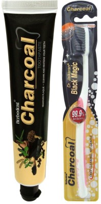 Herbodent Charcoal Toothpaste100gm With Charcoal Magic Soft Brush(2 Items in the set)