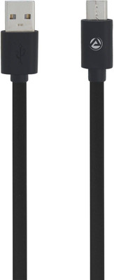 ARU ARA-11 PVC Finish 1 m Micro USB Cable(Compatible with All Micro USB Enabled Devices, Black, Sync and Charge Cable)