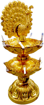 Shoppernation Fancy Gold Color One Tier Electric Diya Light Plastic Table Diya(Height: 10 inch)