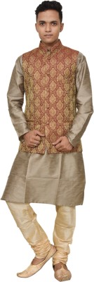 HFP Men Kurta Churidar Ethnic Jacket Set