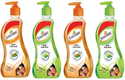 santoor Hand W45 Hand Wash Pump Dispenser(4 x 215 ml)