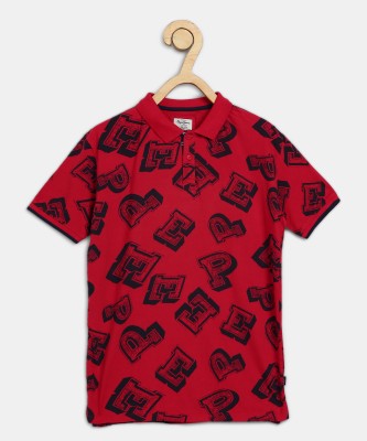 Pepe Jeans Boys Printed Pure Cotton T ShirtRed Pack of 1
