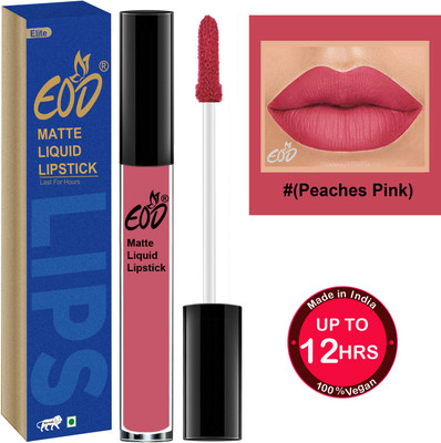 EOD Ultra Soft Matte Lip Cream Liquid Lipstick Non Transfer Set no 122(Peaches Pink, 3 ml)