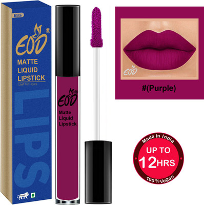 EOD Ultra Soft Matte Lip Cream Liquid Lipstick Non Transfer Set no 185(Purple, 3 ml)