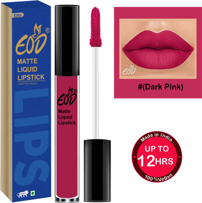 EOD Ultra Soft Matte Lip Cream Liquid Lipstick Non Transfer Set no 196(Dark Pink, 3 ml)