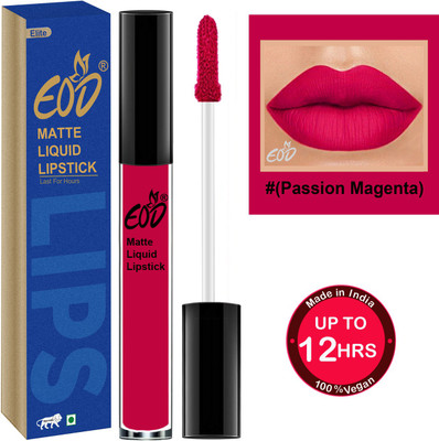EOD Ultra Soft Matte Lip Cream Liquid Lipstick Non Transfer Set no 133(Passion Magenta, 3 ml)