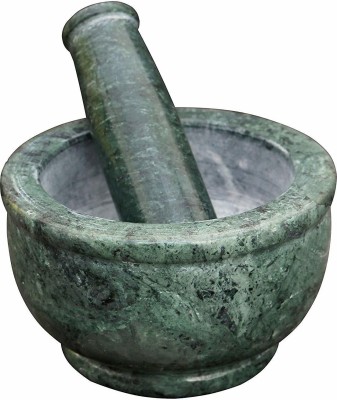 Arty Crafty Hand Made Durable Green Granite Imam Dasta Mortar Pestle Set Ohkli Musal Kharal Stoneware Masher
