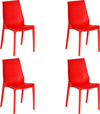 Supreme Lumina for Home & Garden Plastic Outdoor Chair(Coke Red, Set of 4, Pre-assembled)