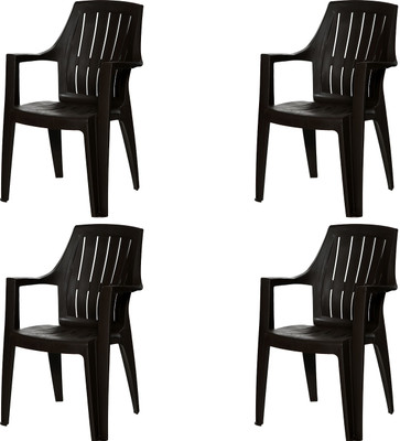 Supreme Turbo Super for Home & Garden Plastic Outdoor Chair(Wenge, Set of 4, Pre-assembled)