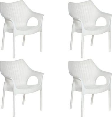 Supreme Cambridge for Home & Garden Plastic Outdoor Chair(Milky White, Set of 4)