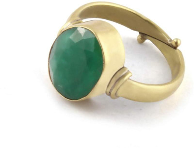 Chopra Gems Certified Emerald (Panna) 6.50Ratti Ring for Men and Women Brass Emerald Gold Plated Ring