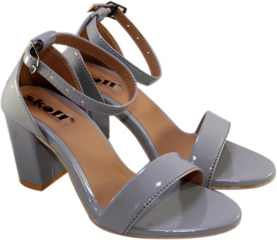 SKOLL Women Heels(Grey , 4)