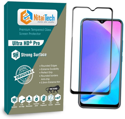 NitaiTech Edge To Edge Tempered Glass for Vivo Y15, Vivo Y17, Vivo Y12, Vivo U10(Pack of 1)