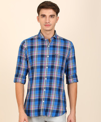 Peter England University Men Checkered Casual Multicolor Shirt