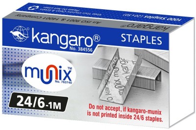 Kangaro Manual 24/6 Round Edged Stapler Pin(Set of 2000, Multicolor)