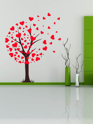 ALLURE 90 cm heart tree Self Adhesive Sticker(Pack of 1)