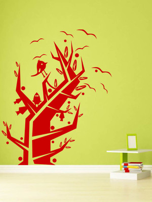 ALLURE 75 cm Abstract Tree Self Adhesive Sticker(Pack of 1)