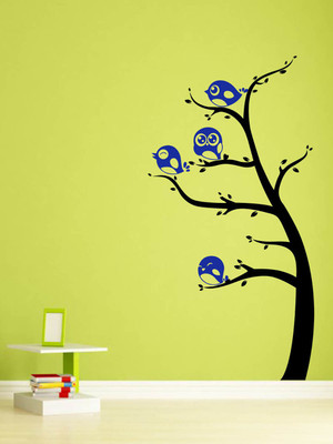 ALLURE 115 cm Bird on Tree Paradise Self Adhesive Sticker(Pack of 1)