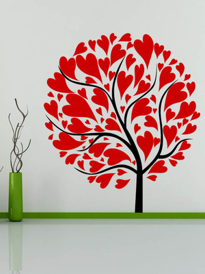 ALLURE 64 cm Tree Of Heart Self Adhesive Sticker(Pack of 1)