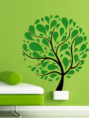 ALLURE 69 cm Wavy Tree Self Adhesive Sticker(Pack of 1)