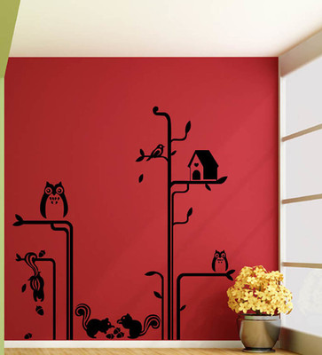 ALLURE 75 cm Creative tree Self Adhesive Sticker(Pack of 1)
