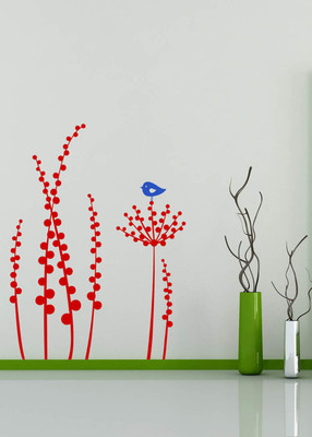 ALLURE 80 cm Adstract Floral Art Self Adhesive Sticker(Pack of 1)