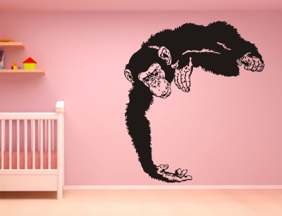 INDIA WALL STICKER 67 cm India Action Monkey Wall Decal & Sticker Removable Sticker(Pack of 1)