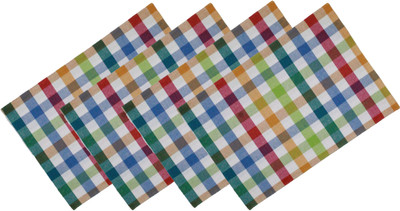 OASIS Rectangular Pack of 4 Table Placemat(Multicolor, Cotton)