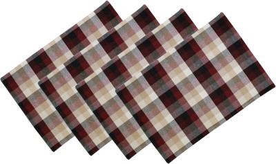 OASIS Rectangular Pack of 4 Table Placemat(Maroon, Beige, Cotton)