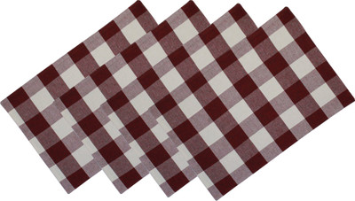 OASIS Rectangular Pack of 4 Table Placemat(Maroon, Cotton)