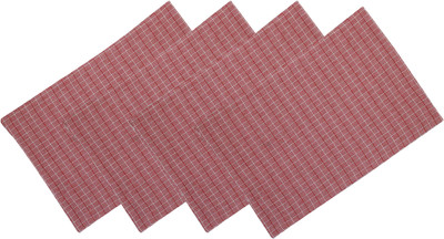 OASIS Rectangular Pack of 4 Table Placemat(Red, Cotton)