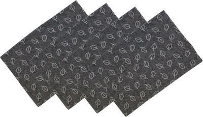 OASIS Rectangular Pack of 4 Table Placemat(Black, Cotton)