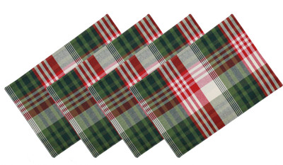 OASIS Rectangular Pack of 4 Table Placemat(Green, Red, Cotton)