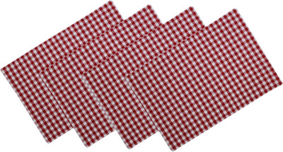 OASIS Rectangular Pack of 4 Table Placemat(Red, Cotton)