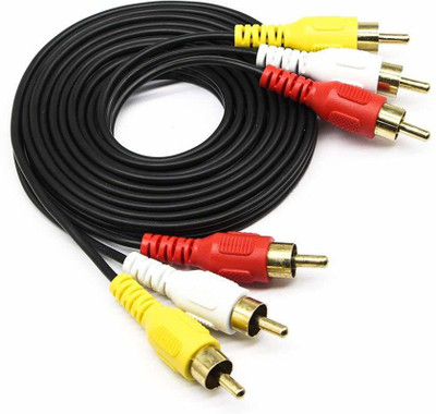 Sage  TV-out Cable Audio Video RCA Cable Male to AV Cable Compatible with Set-Top Box Amplifier,DVD(Black, For TV, 5 m)