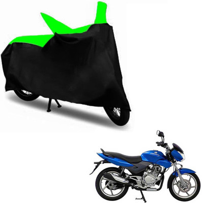 RONISH Two Wheeler Cover for Bajaj(Discover, Black, Green)