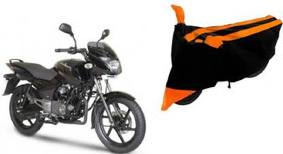 Star India Waterproof Two Wheeler Cover for Bajaj(Pulsar 150 DTS-i, Black, Orange)