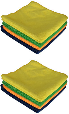 Yashoda lining store Wet and Dry Microfiber Cleaning Cloth(8 Units)