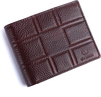 GO HIDE Men Brown Genuine Leather Wallet(10 Card Slots)