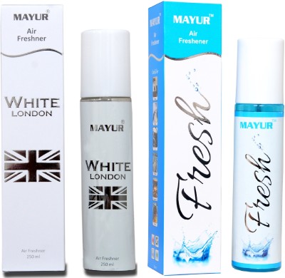 MAYUR White London And Fresh Without Gas Air Freshener Spray(2 x 250 ml)