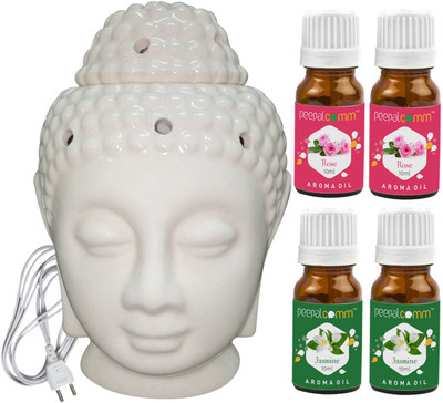 PeepalComm Rose, Jasmine Diffuser Set PC-EBUDDHA130-2RS-2JAS(5 x 8 ml)